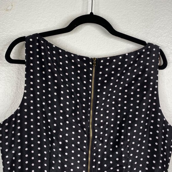 NWT Dress Barn Collection Women's Dress Black Size 16 Polka Dot Retro Holiday - Picture 10 of 15